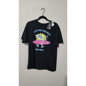 Chemistry Shirt Mens Large Black Let The Sea Set You Free Sun Surf Tee Beach